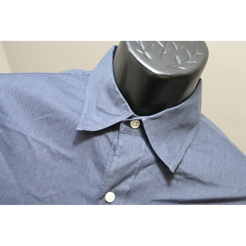 J. Crew Button Up Dress Shirt Mens Medium Blue Performance Stretch Classic EUC
